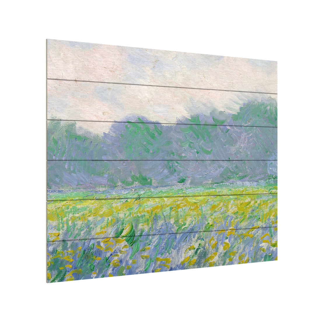 Wooden Slat Art 18 x 22 Inches Titled Field Of Yellow Irises Ready to Hang Picture Image 3