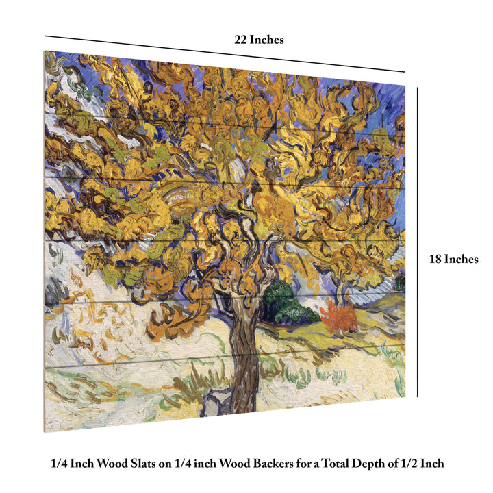 Wooden Slat Art 18 x 22 Inches Titled Mulberry Tree, 1889 Ready to Hang Picture Image 6