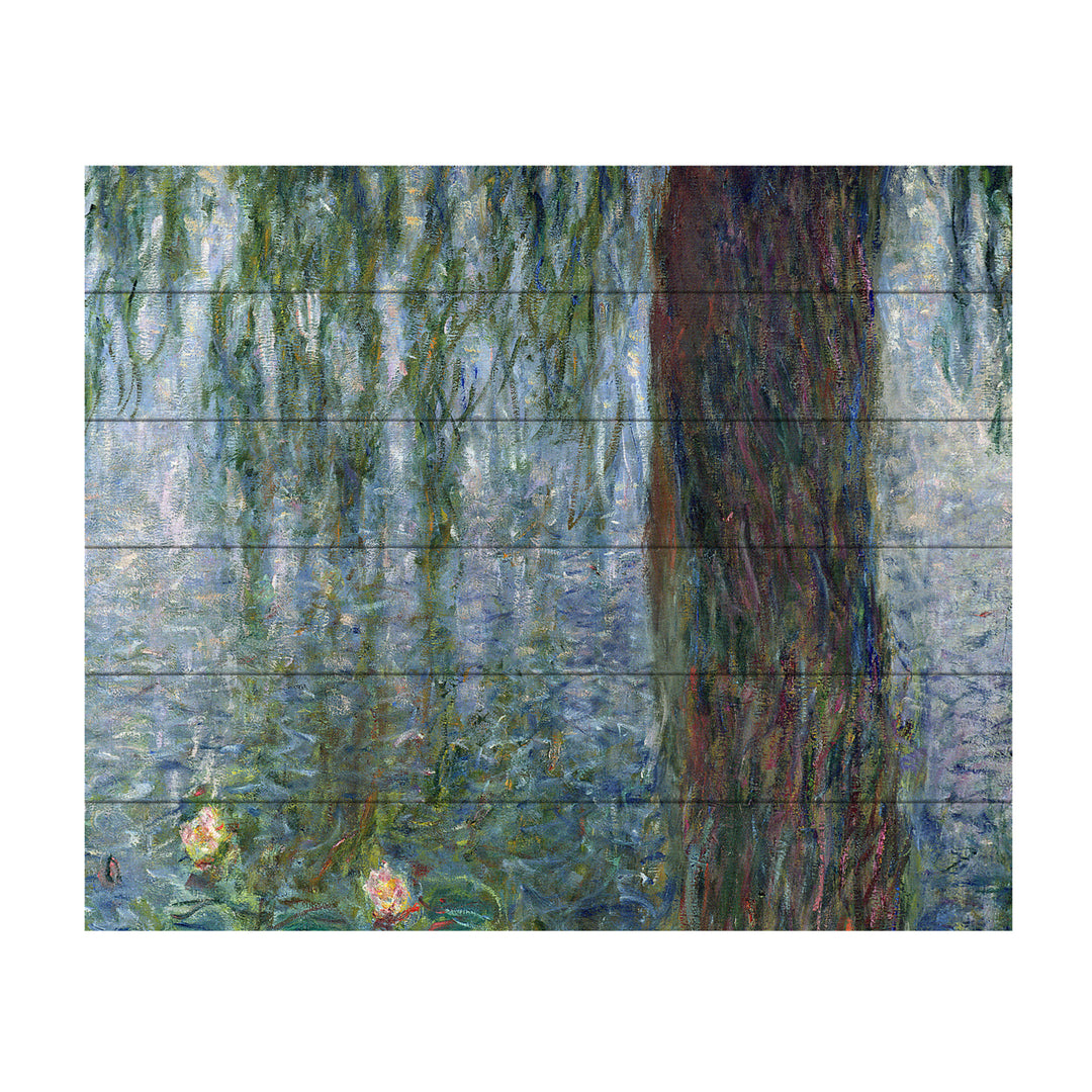 Wooden Slat Art 18 x 22 Inches Titled Waterlillies Morning Ready to Hang Picture Image 2