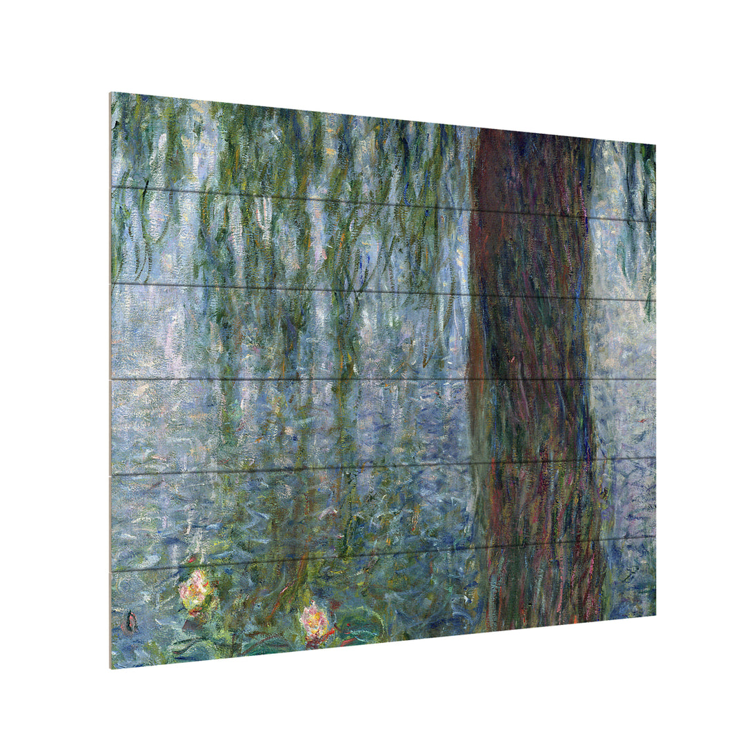 Wooden Slat Art 18 x 22 Inches Titled Waterlillies Morning Ready to Hang Picture Image 3