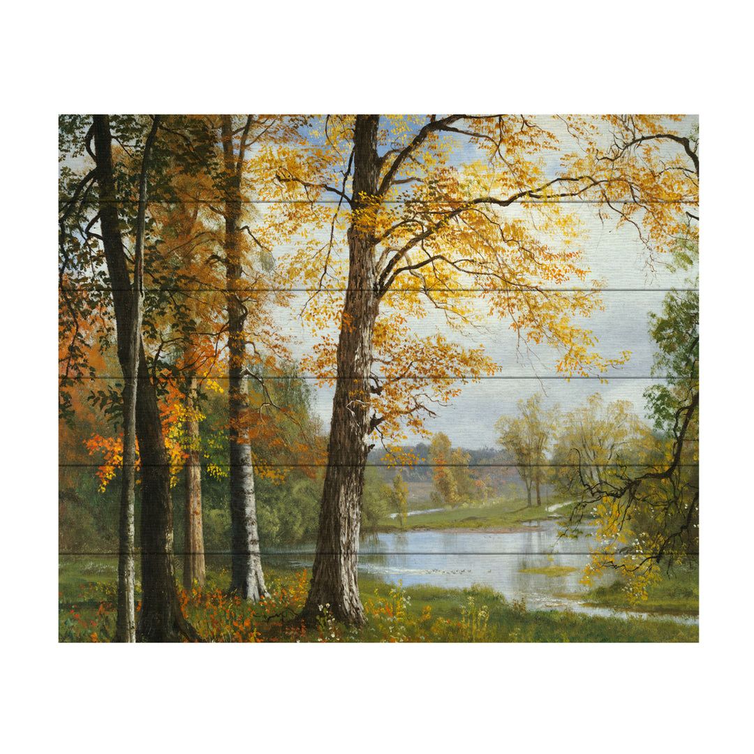 Wooden Slat Art 18 x 22 Inches Titled A Quiet Lake Ready to Hang Picture Image 2