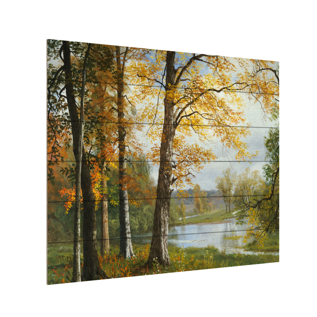 Wooden Slat Art 18 x 22 Inches Titled A Quiet Lake Ready to Hang Picture Image 3