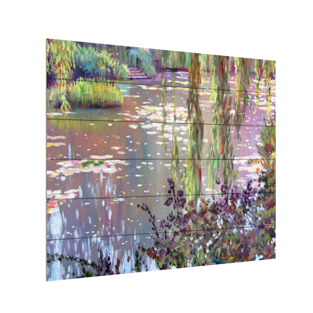 Wooden Slat Art 18 x 22 Inches Titled Homage to Monet Ready to Hang Picture Image 3