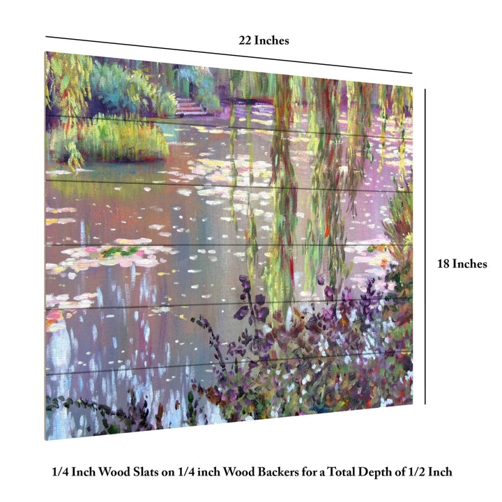 Wooden Slat Art 18 x 22 Inches Titled Homage to Monet Ready to Hang Picture Image 6