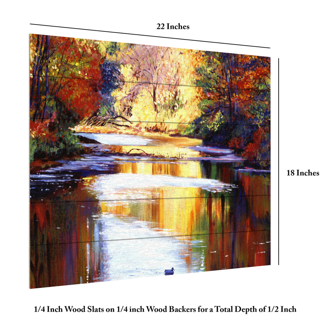 Wooden Slat Art 18 x 22 Inches Titled Reflections of August Ready to Hang Picture Image 6