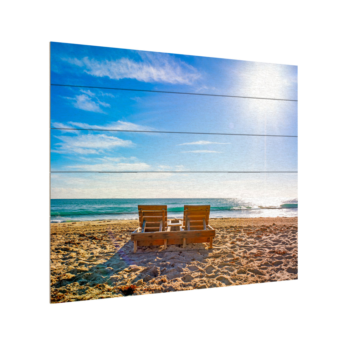 Wooden Slat Art 18 x 22 Inches Titled Florida Beach Chair Ready to Hang Picture Image 3