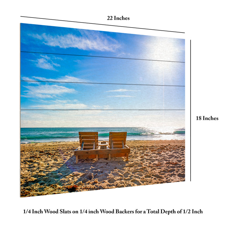 Wooden Slat Art 18 x 22 Inches Titled Florida Beach Chair Ready to Hang Picture Image 6