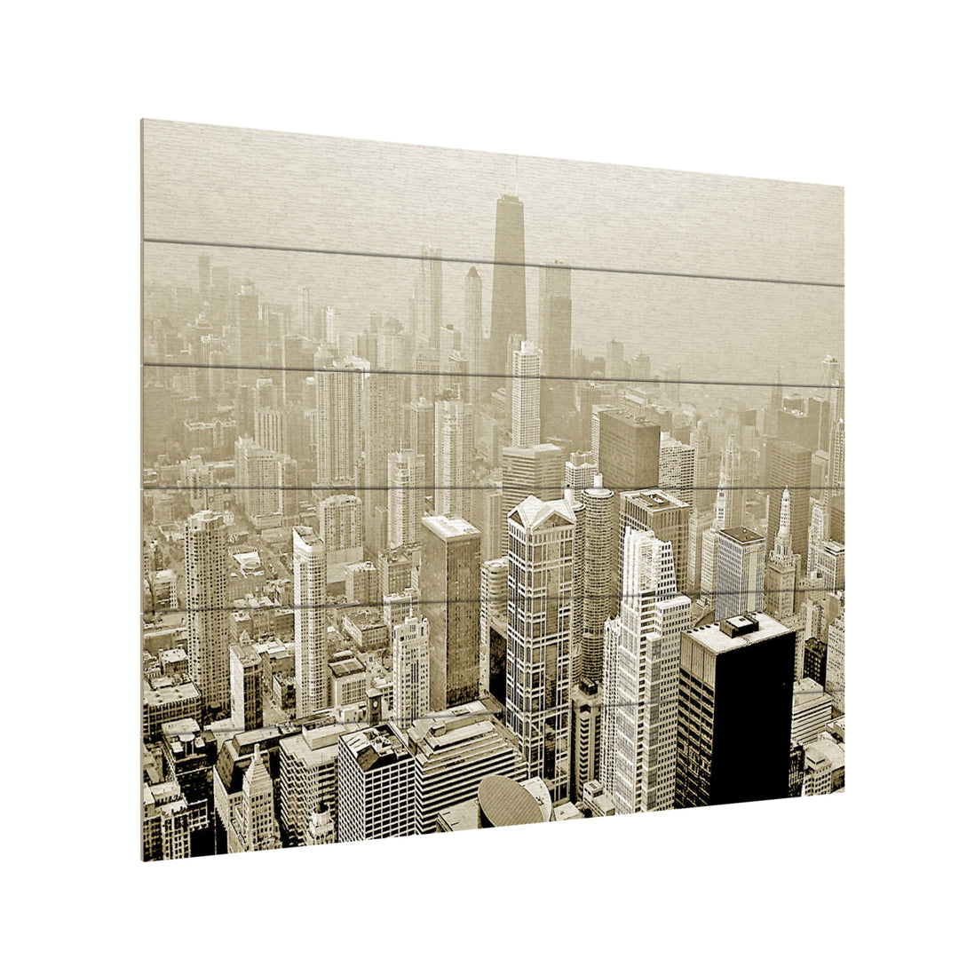 Wooden Slat Art 18 x 22 Inches Titled Chicago Skyline Ready to Hang Picture Image 3