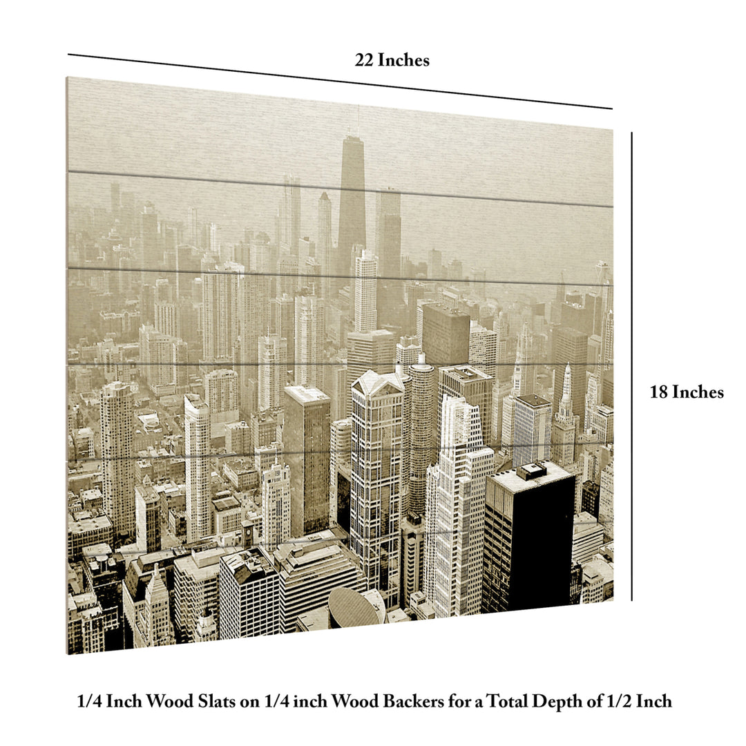 Wooden Slat Art 18 x 22 Inches Titled Chicago Skyline Ready to Hang Picture Image 6