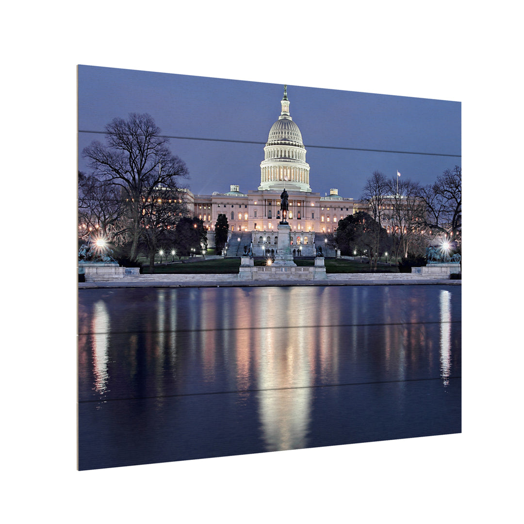 Wooden Slat Art 18 x 22 Inches Titled Capitol Reflections Ready to Hang Picture Image 3