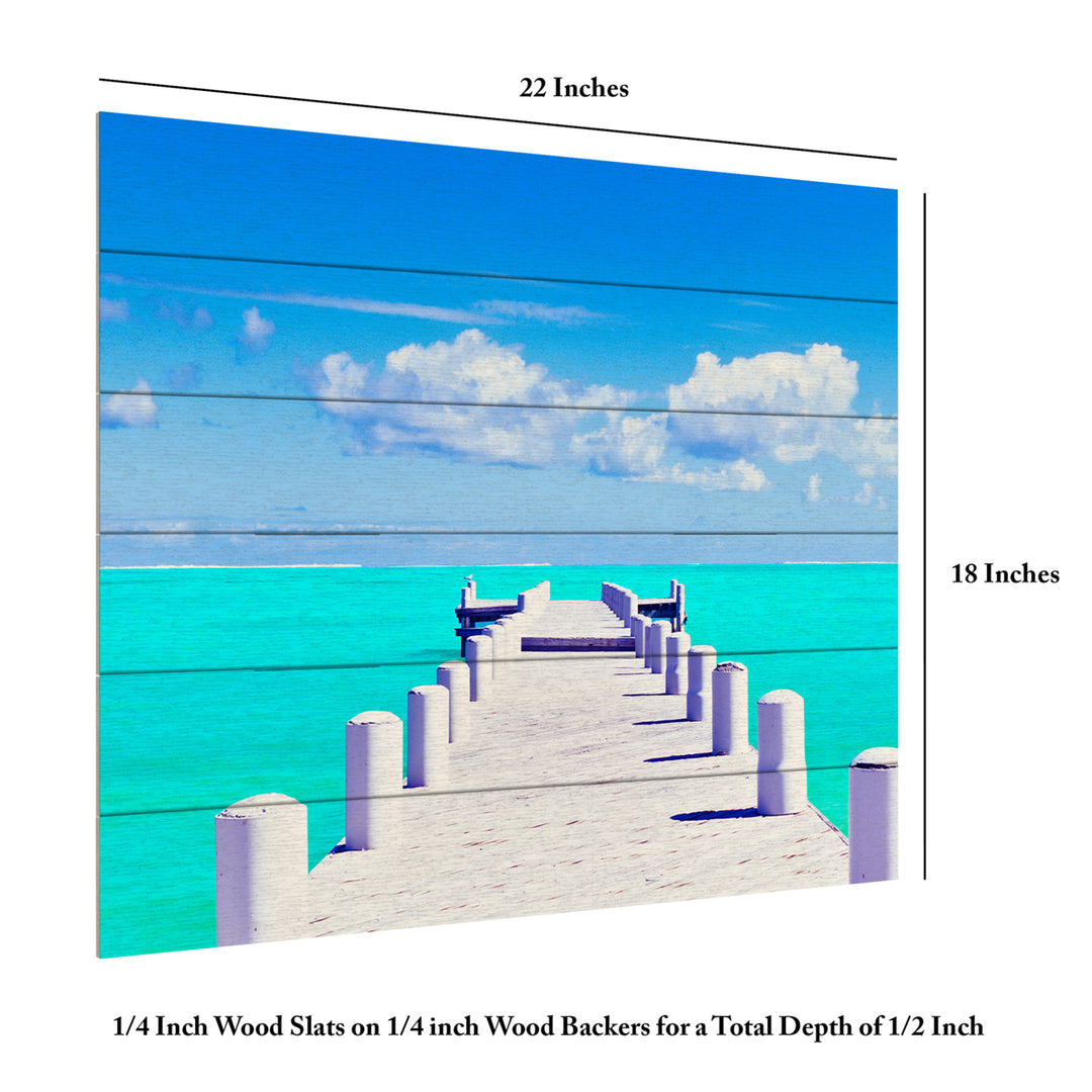 Wooden Slat Art 18 x 22 Inches Titled Turks Pier Ready to Hang Picture Image 6