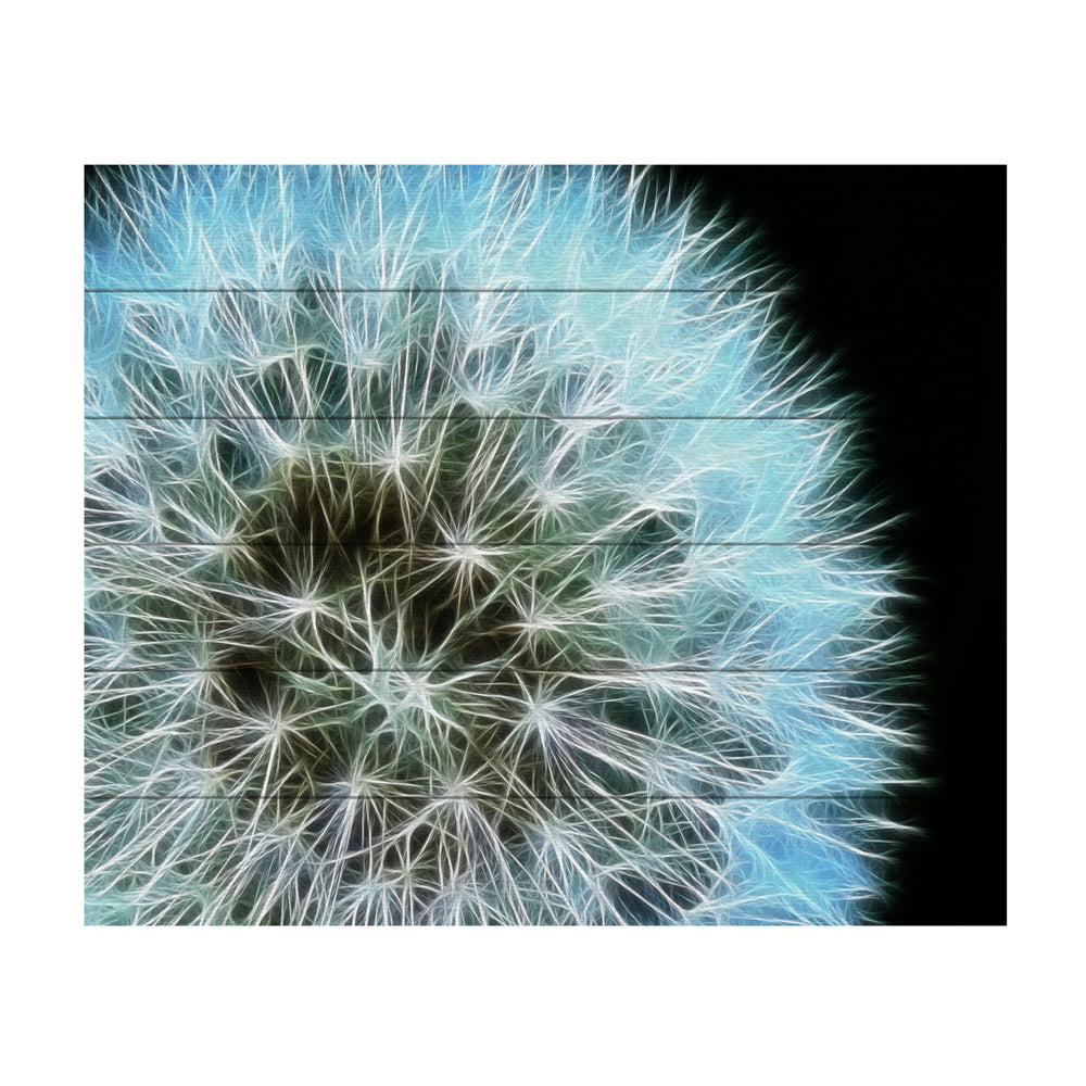 Wooden Slat Art 18 x 22 Inches Titled Dandelion Seed Head Full Ready to Hang  Picture Image 2