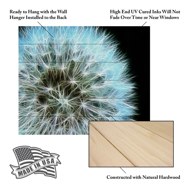 Wooden Slat Art 18 x 22 Inches Titled Dandelion Seed Head Full Ready to Hang Picture Image 5