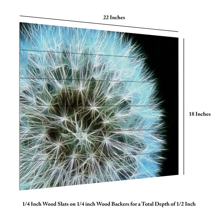 Wooden Slat Art 18 x 22 Inches Titled Dandelion Seed Head Full Ready to Hang Picture Image 6