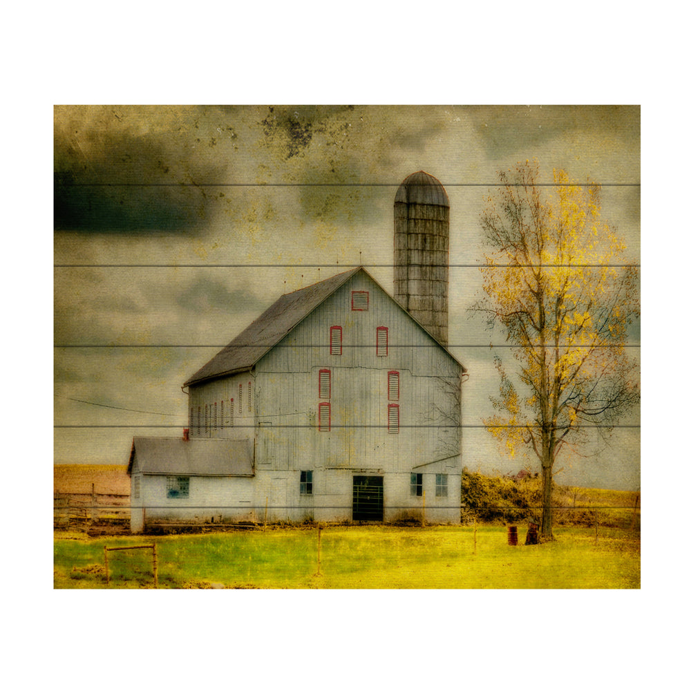 Wooden Slat Art 18 x 22 Inches Titled Old Barn on Stormy Afternoon Ready to Hang  Picture Image 2