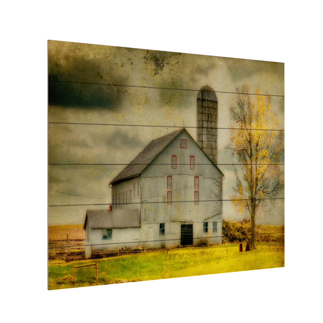 Wooden Slat Art 18 x 22 Inches Titled Old Barn on Stormy Afternoon Ready to Hang Picture Image 3