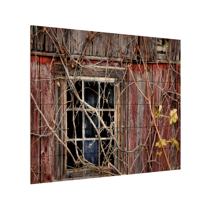 Wooden Slat Art 18 x 22 Inches Titled Old Barn Window Ready to Hang Picture Image 3