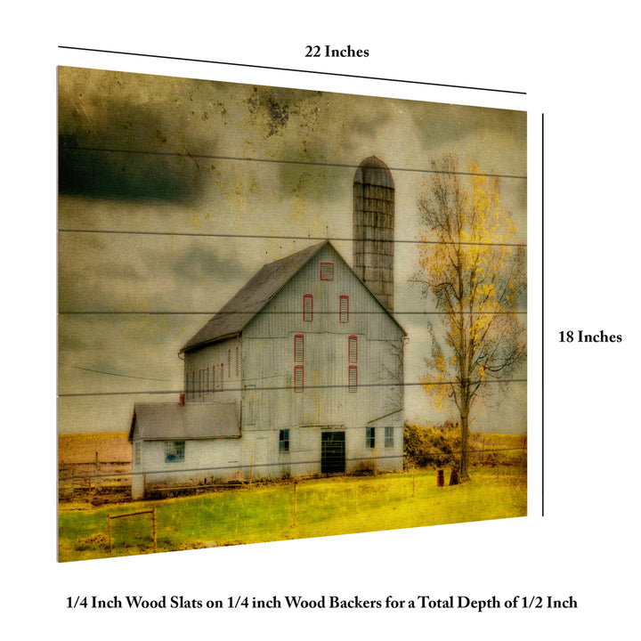 Wooden Slat Art 18 x 22 Inches Titled Old Barn on Stormy Afternoon Ready to Hang Picture Image 6