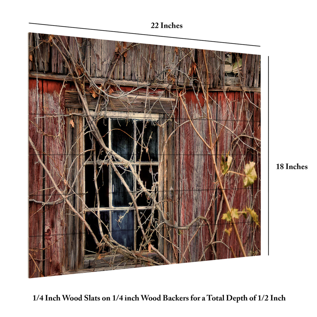 Wooden Slat Art 18 x 22 Inches Titled Old Barn Window Ready to Hang Picture Image 6