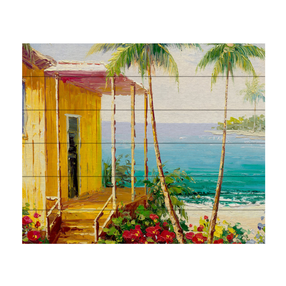 Wooden Slat Art 18 x 22 Inches Titled Key West Villa Ready to Hang Picture Image 2