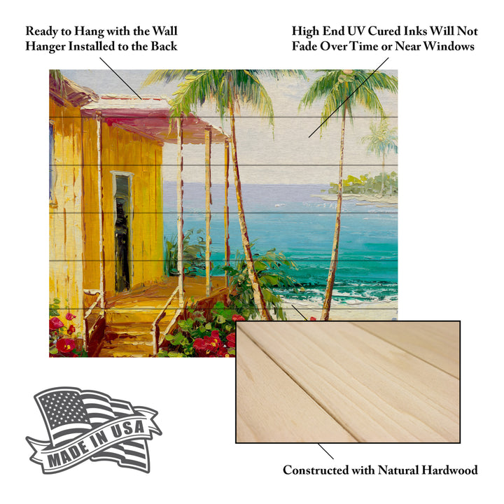 Wooden Slat Art 18 x 22 Inches Titled Key West Villa Ready to Hang Picture Image 5