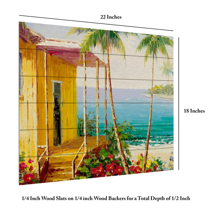 Wooden Slat Art 18 x 22 Inches Titled Key West Villa Ready to Hang Picture Image 6