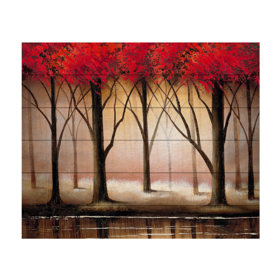 Wooden Slat Art 18 x 22 Inches Titled Serenade in Red Ready to Hang Picture Image 2