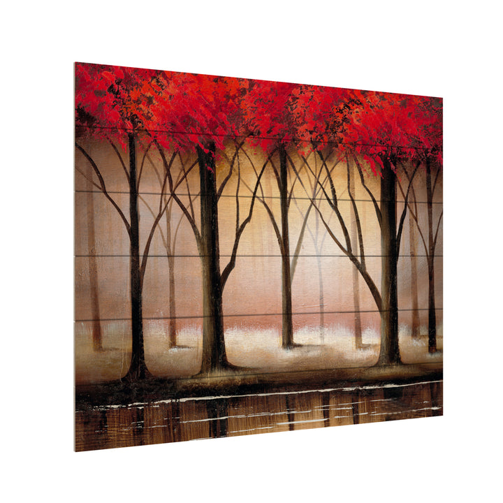 Wooden Slat Art 18 x 22 Inches Titled Serenade in Red Ready to Hang Picture Image 3