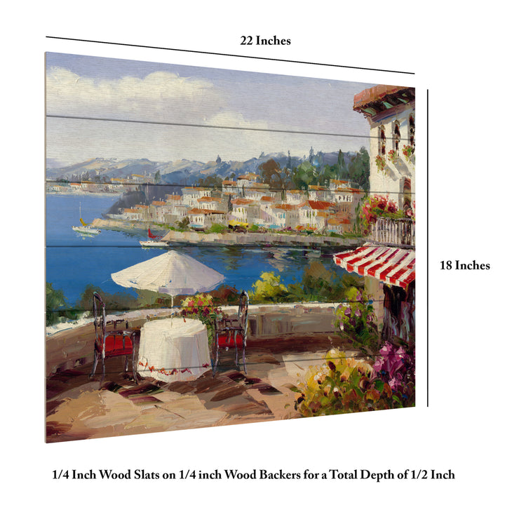 Wooden Slat Art 18 x 22 Inches Titled Italian Afternoon Ready to Hang Picture Image 6