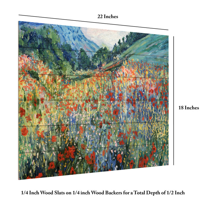 Wooden Slat Art 18 x 22 Inches Titled Field of Wild Flowers Ready to Hang Picture Image 6