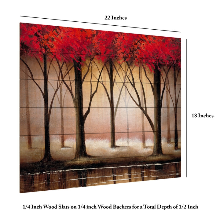 Wooden Slat Art 18 x 22 Inches Titled Serenade in Red Ready to Hang Picture Image 6