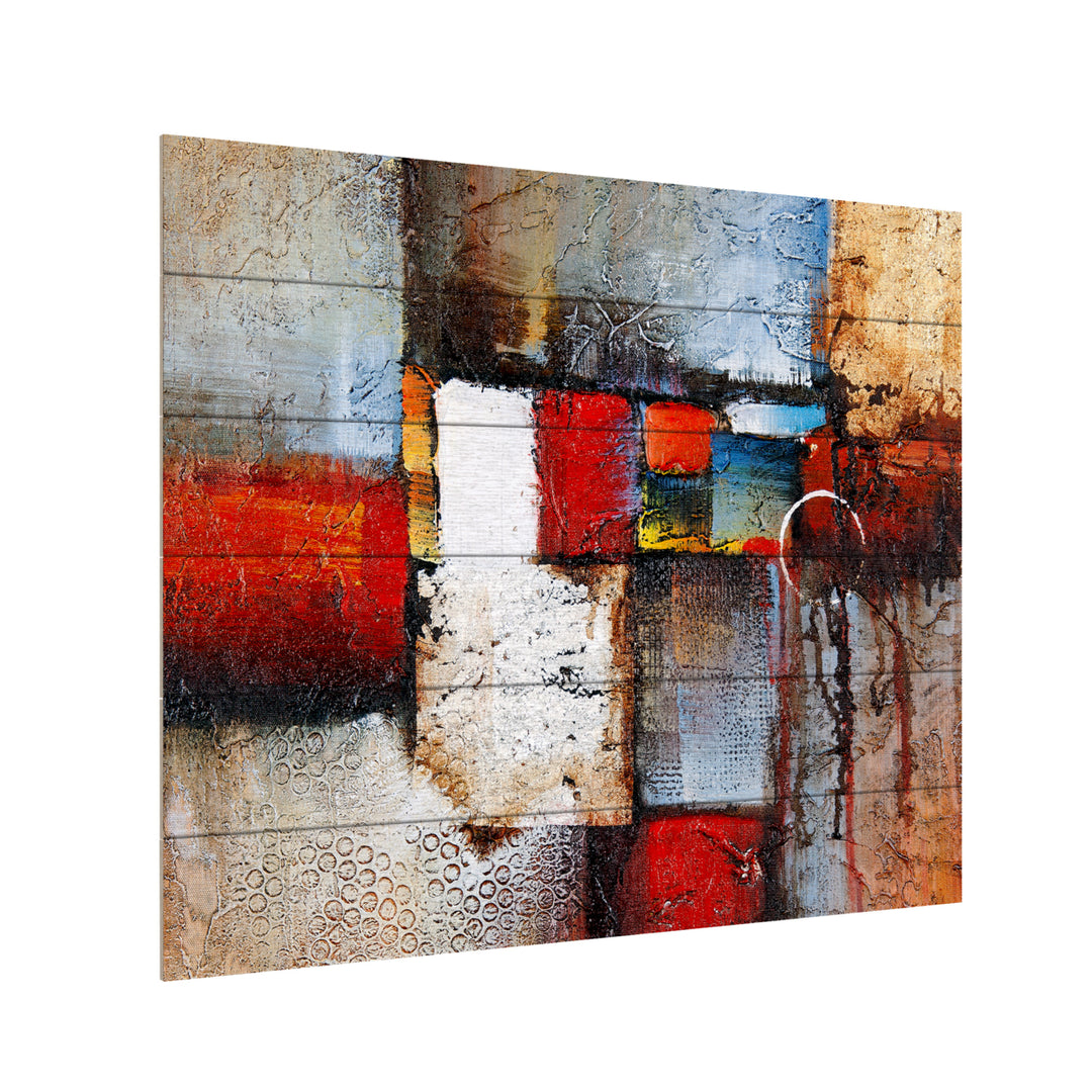 Wooden Slat Art 18 x 22 Inches Titled Cube Abstract VI Ready to Hang  Picture Image 3