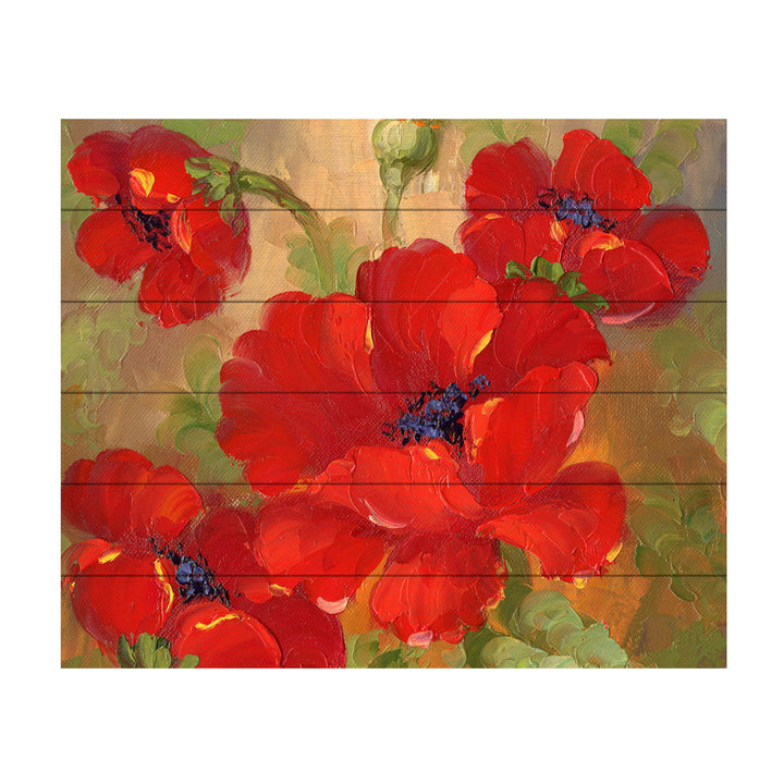 Wooden Slat Art 18 x 22 Inches Titled Poppies Ready to Hang Picture Image 2