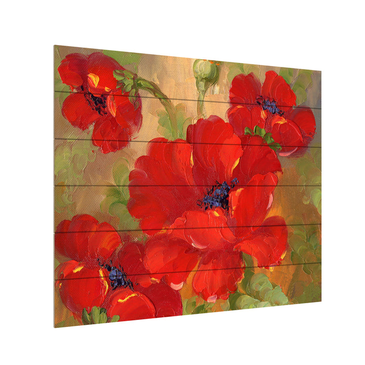 Wooden Slat Art 18 x 22 Inches Titled Poppies Ready to Hang Picture Image 3