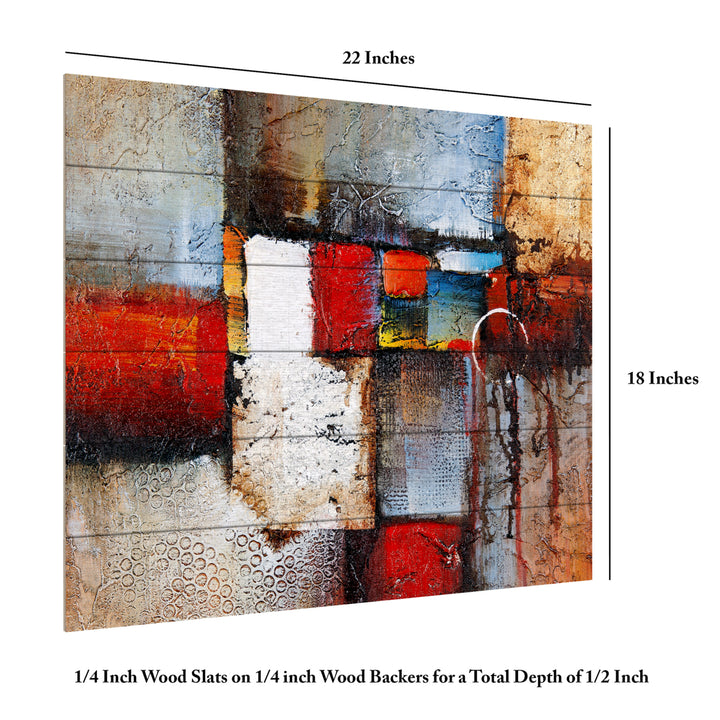 Wooden Slat Art 18 x 22 Inches Titled Cube Abstract VI Ready to Hang  Picture Image 6