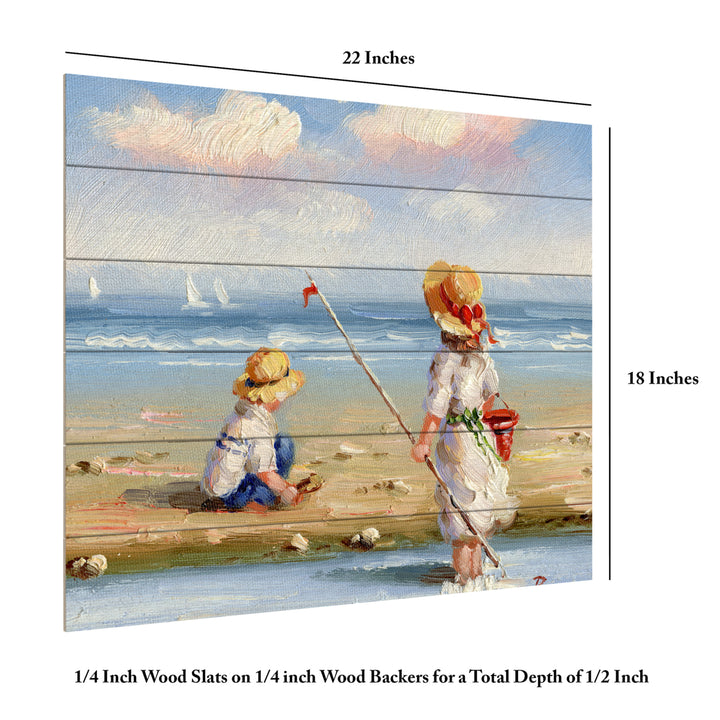 Wooden Slat Art 18 x 22 Inches Titled At the Beach III Ready to Hang  Picture Image 6