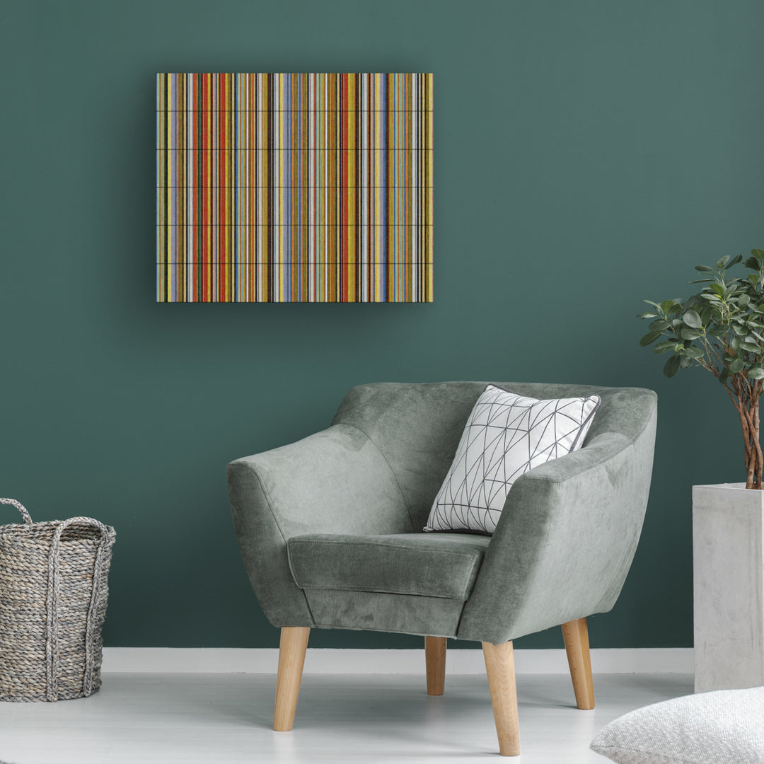 Wooden Slat Art 18 x 22 Inches Titled Comfortable Stripes VII Ready to Hang Picture Image 1