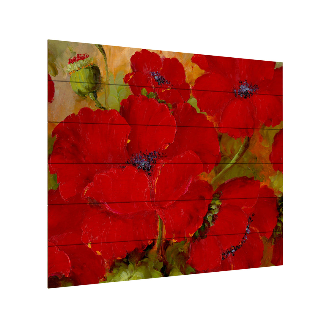 Wooden Slat Art 18 x 22 Inches Titled Poppies 2 Ready to Hang Picture Image 3