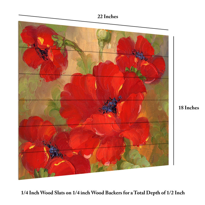 Wooden Slat Art 18 x 22 Inches Titled Poppies Ready to Hang Picture Image 6