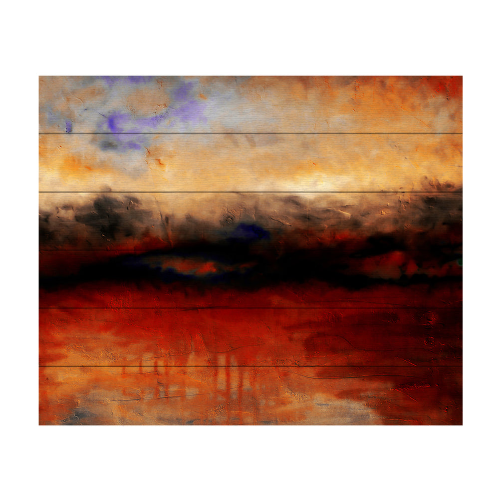 Wooden Slat Art 18 x 22 Inches Titled Red Skies at Night Ready to Hang Picture Image 2