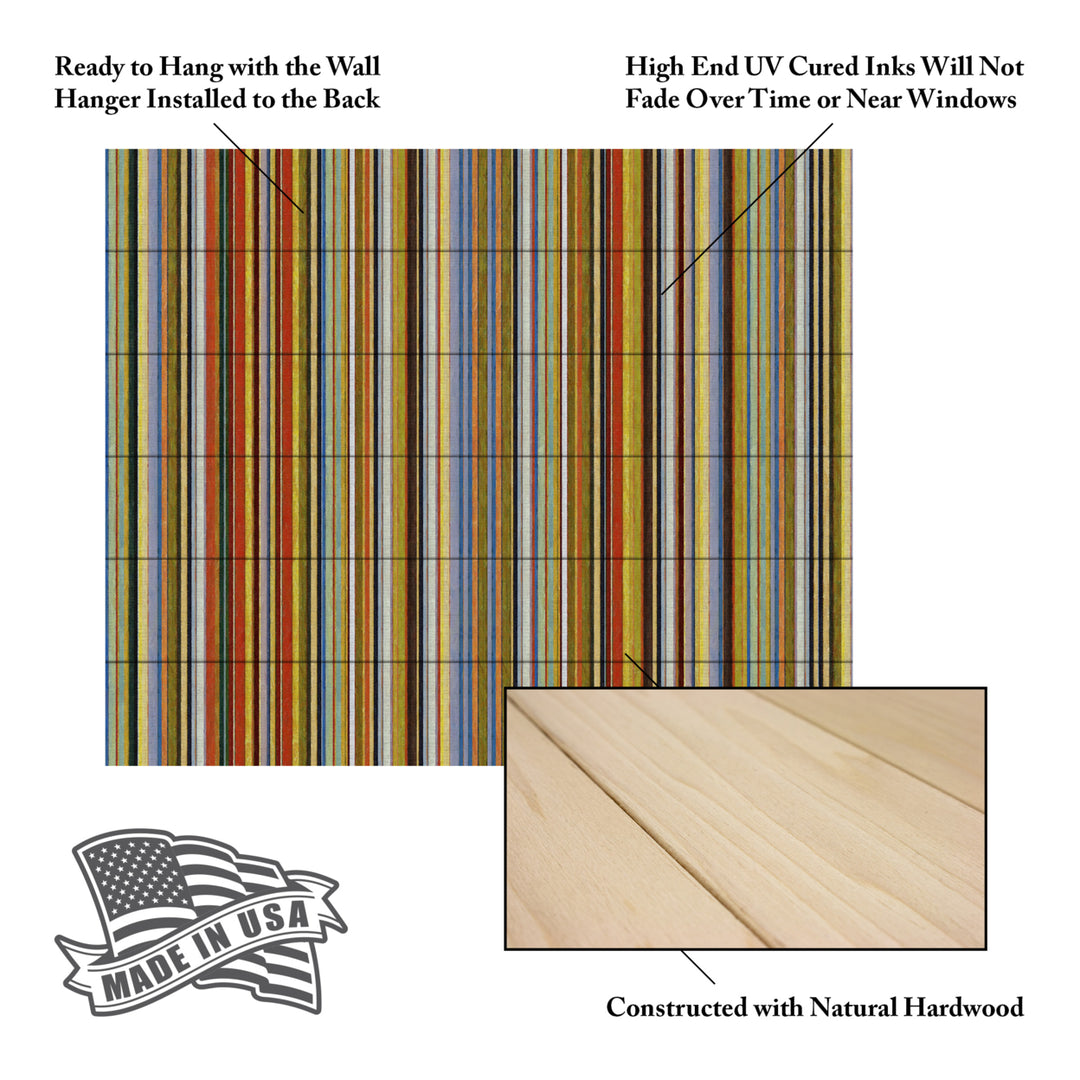 Wooden Slat Art 18 x 22 Inches Titled Comfortable Stripes VII Ready to Hang Picture Image 5