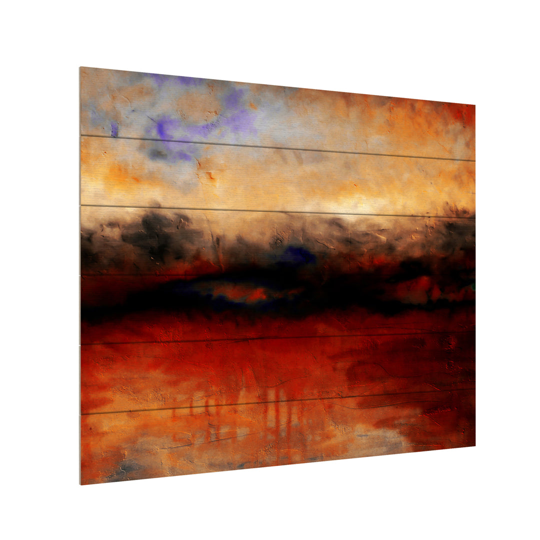 Wooden Slat Art 18 x 22 Inches Titled Red Skies at Night Ready to Hang Picture Image 3