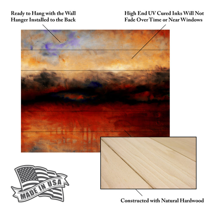 Wooden Slat Art 18 x 22 Inches Titled Red Skies at Night Ready to Hang Picture Image 5