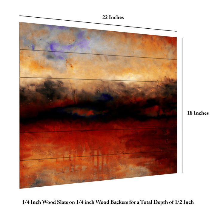 Wooden Slat Art 18 x 22 Inches Titled Red Skies at Night Ready to Hang Picture Image 6