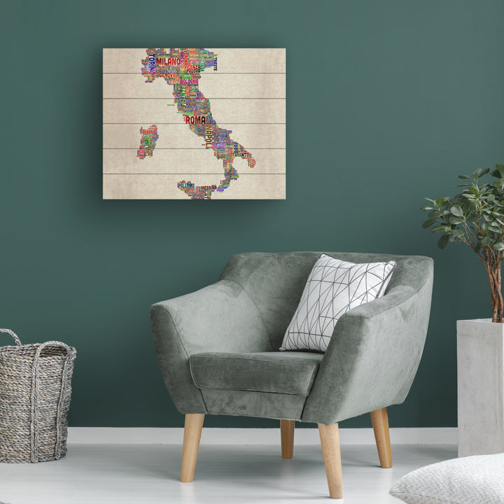 Wooden Slat Art 18 x 22 Inches Titled Italy II Ready to Hang Picture Image 1