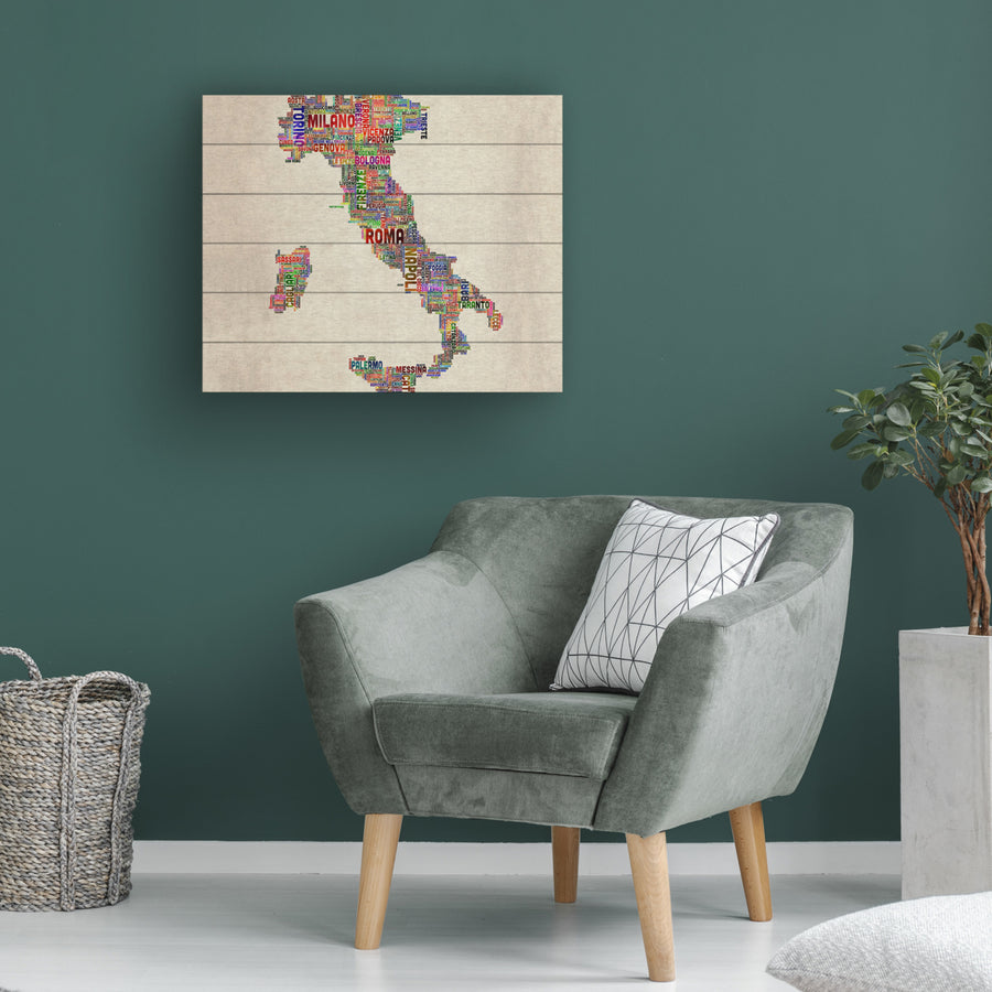 Wooden Slat Art 18 x 22 Inches Titled Italy II Ready to Hang  Picture Image 1