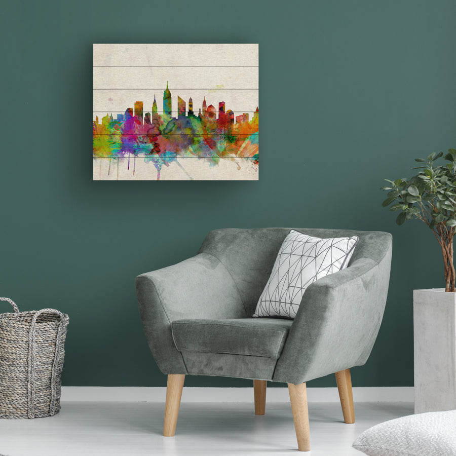 Wooden Slat Art 18 x 22 Inches Titled York Skyline Tompsett Ready to Hang Picture Image 1