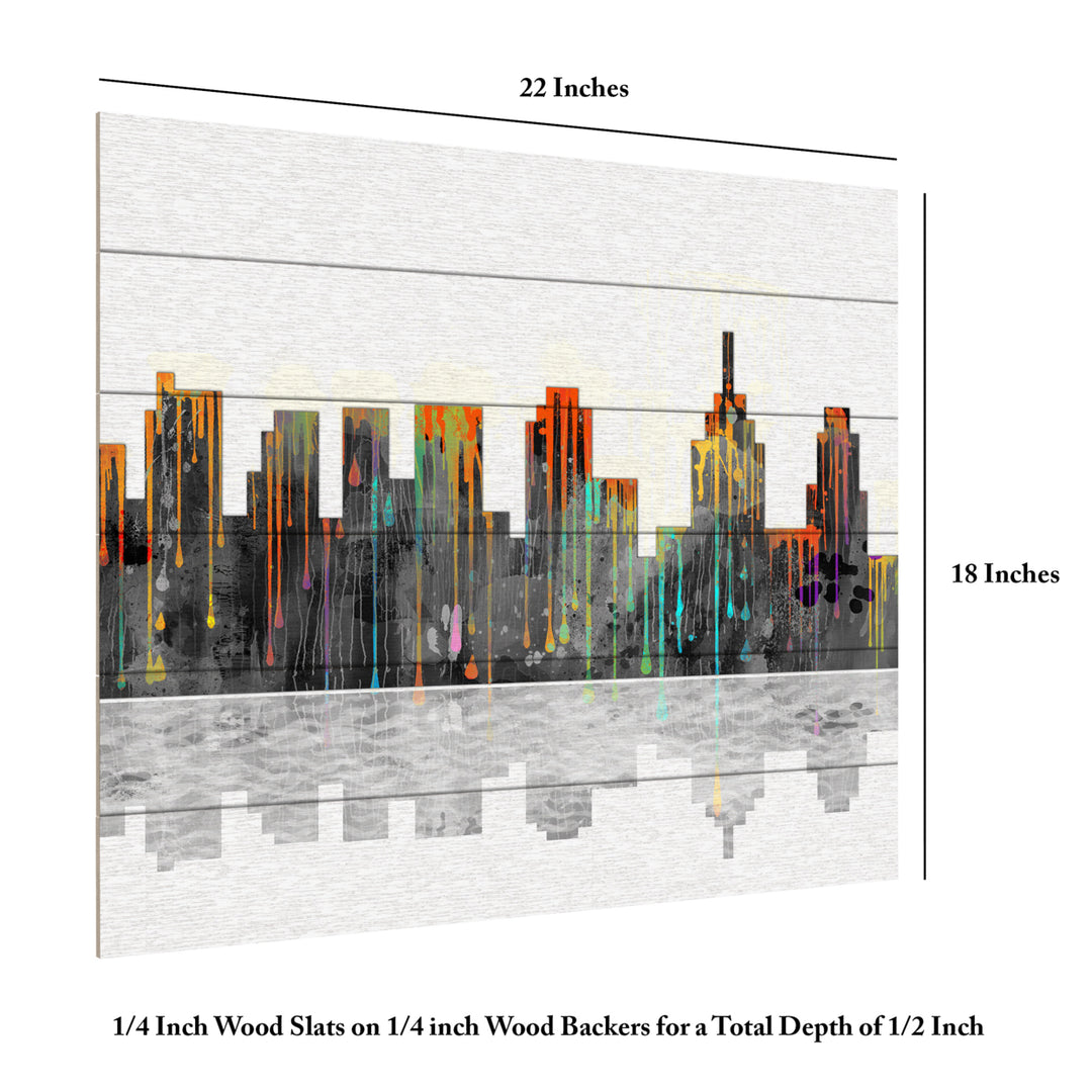 Wooden Slat Art 18 x 22 Inches Titled Philadelphia Pennsylvania Skyline Ready to Hang Picture Image 6