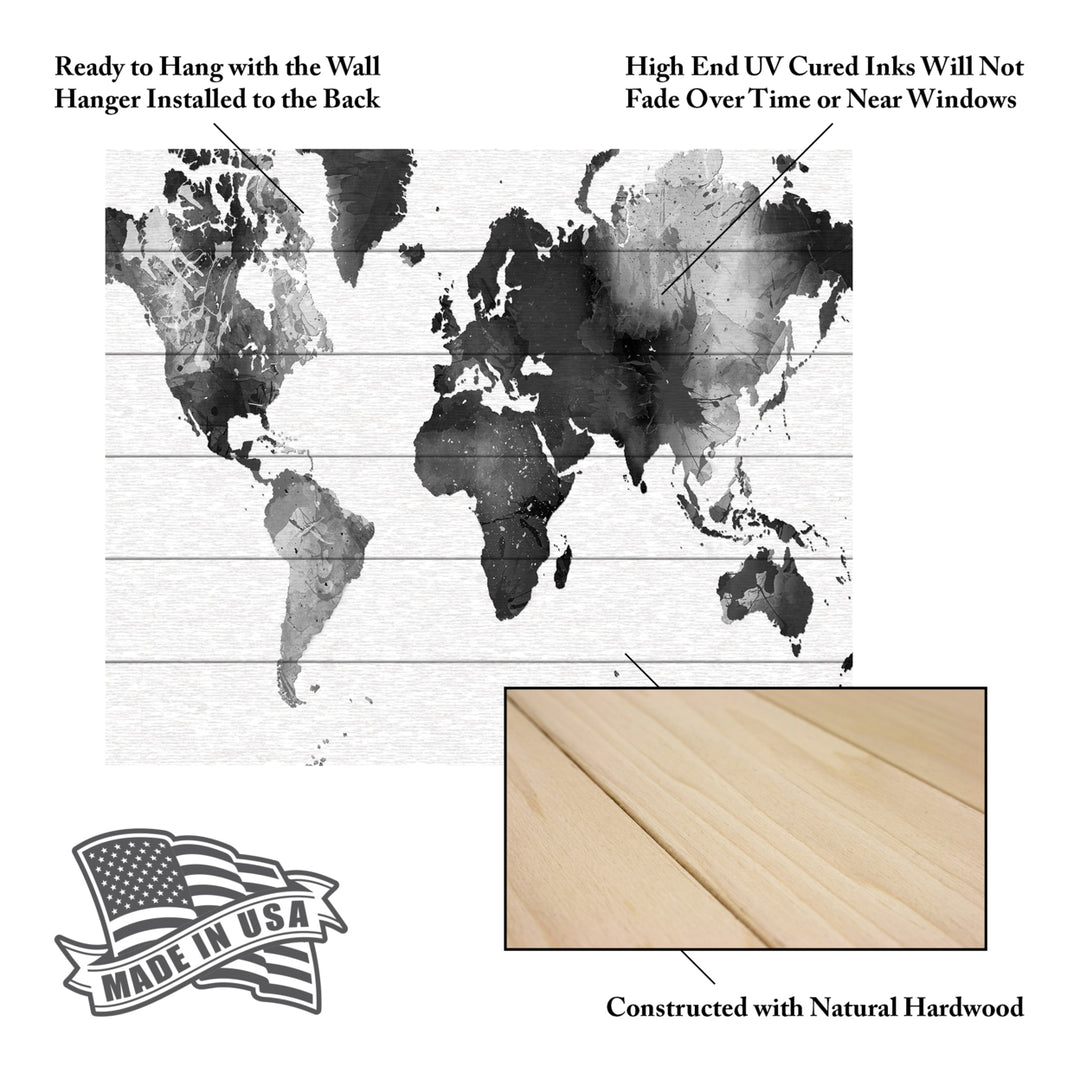 Wooden Slat Art 18 x 22 Inches Titled World Map BG-1 Ready to Hang Picture Image 5