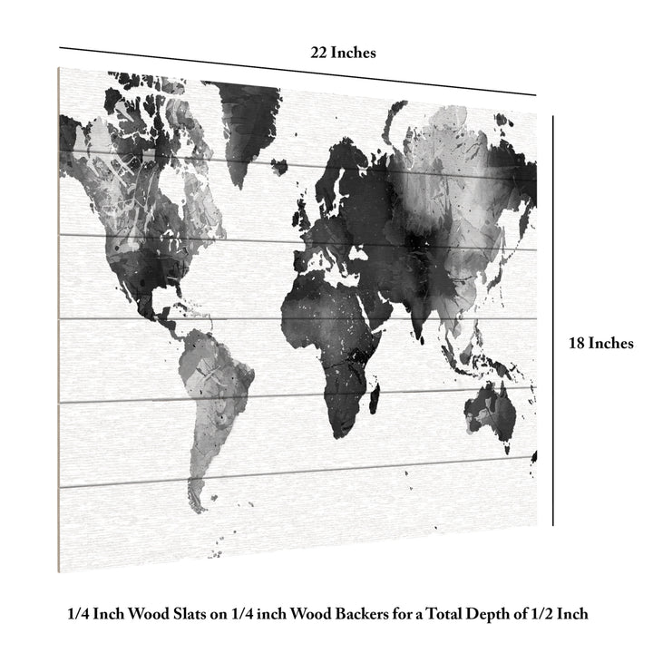 Wooden Slat Art 18 x 22 Inches Titled World Map BG-1 Ready to Hang Picture Image 6